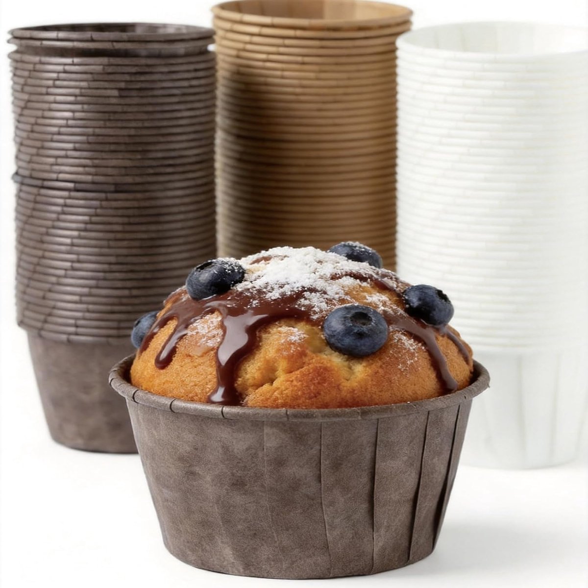 150 muffinvormen van papier, premium cupcakevormen voor bakken en decoreren, perfect voor bruiloften, verjaardagen, Halloween en Kerstmis (meerkleurig)