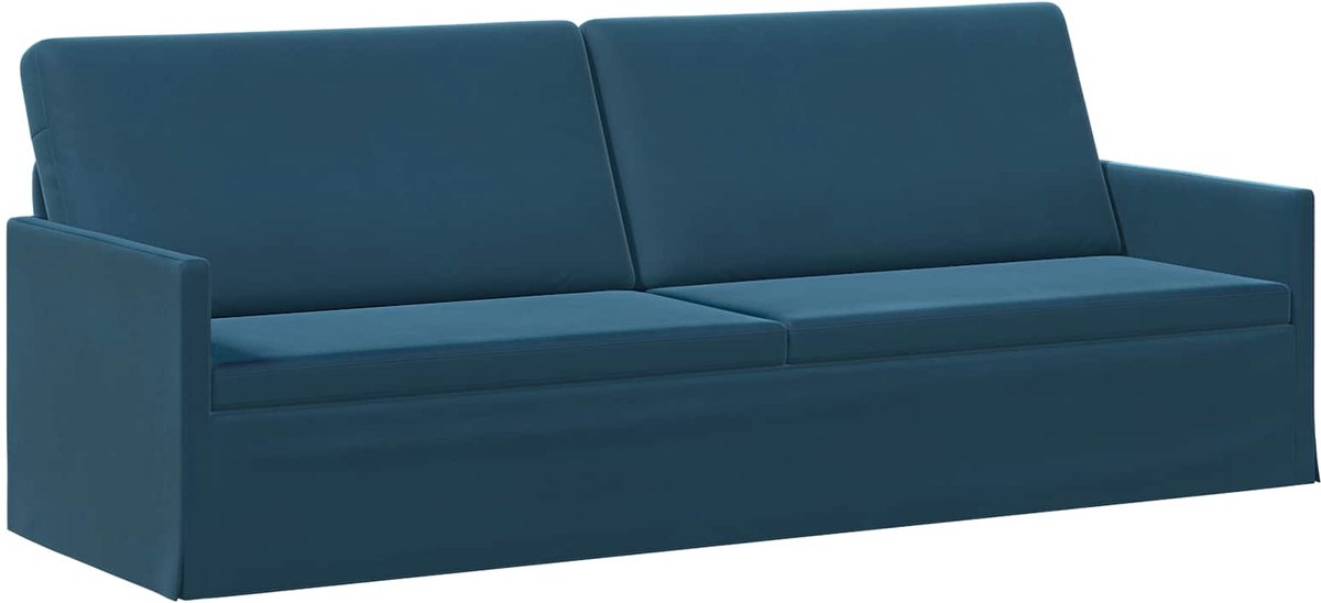 vidaXL 3-zits - sofa - Blauw - 220 - x - 81 - x - 82 - cm - fluweel