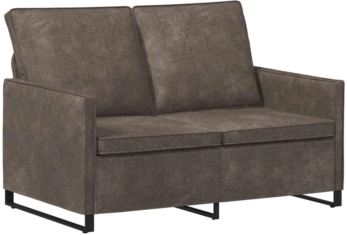 vidaXL 2-zitsbank - Donkergrijs - 130 - x - 81 - x - 82 - cm - Kunstsuède - stof