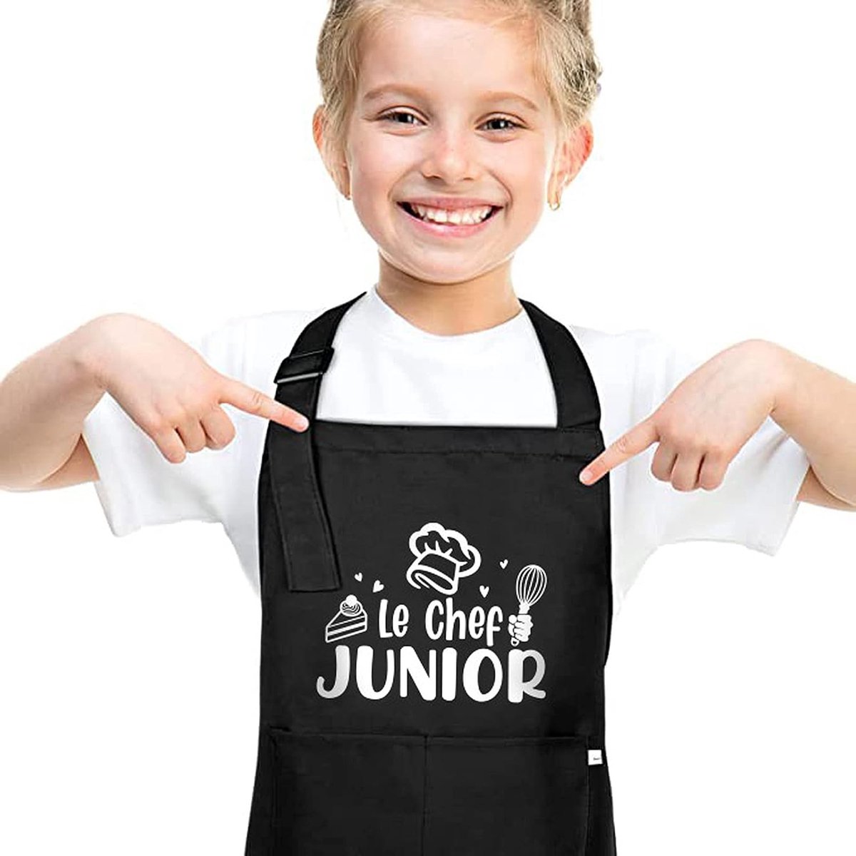 Kinderschort waterdicht verstelbaar - chef junior schort voor jongens en meisjes - met 2 zakken - ShopVlot