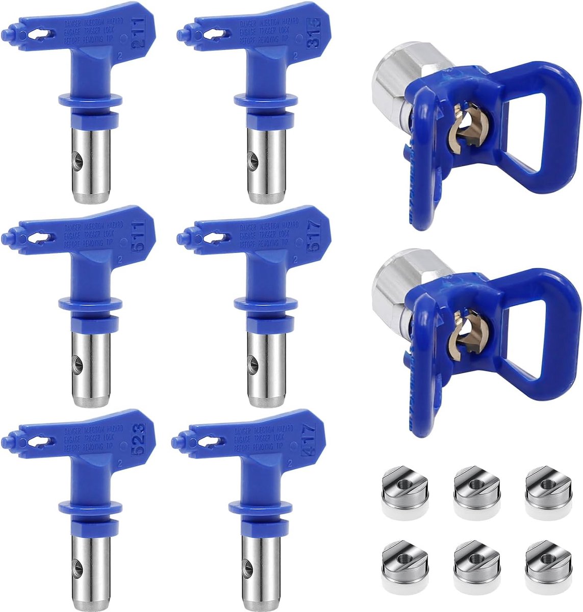 Airless verfspuitmondstukken 211,315,417,517,515,523 - omkeerbaar - geschikt voor huizen en gebouwen - ShopVlot