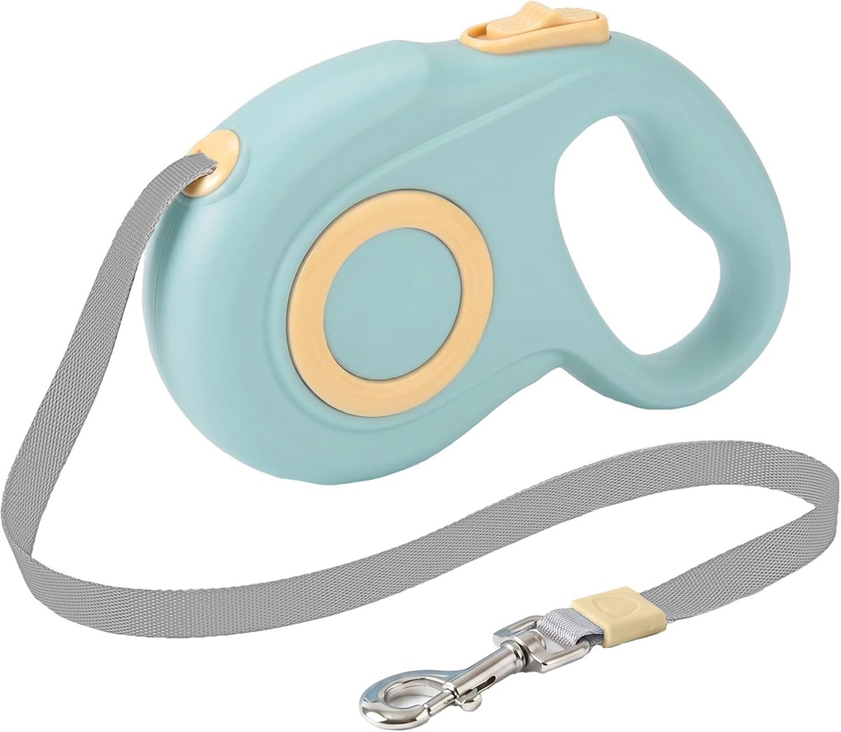 SnelShoppen - Uittrekbare hondenriem 5m - Flexibele hondenriem voor kleine en middelgrote honden tot 15 kg - 360° draaibaar, klitvrij, eenhandsrem met
