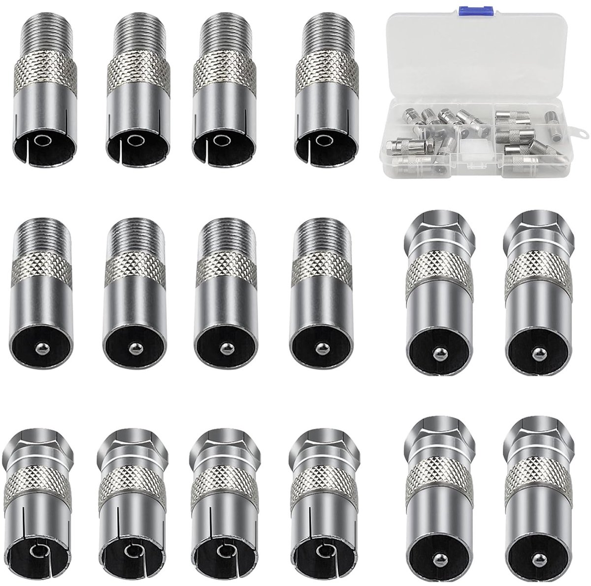 16 stuks F/T type stekker op bus coaxiale adapter bus TV satelliet antenne coaxiale RF koppelingskabel adapter voor Internet A/V-poort digitale audio video