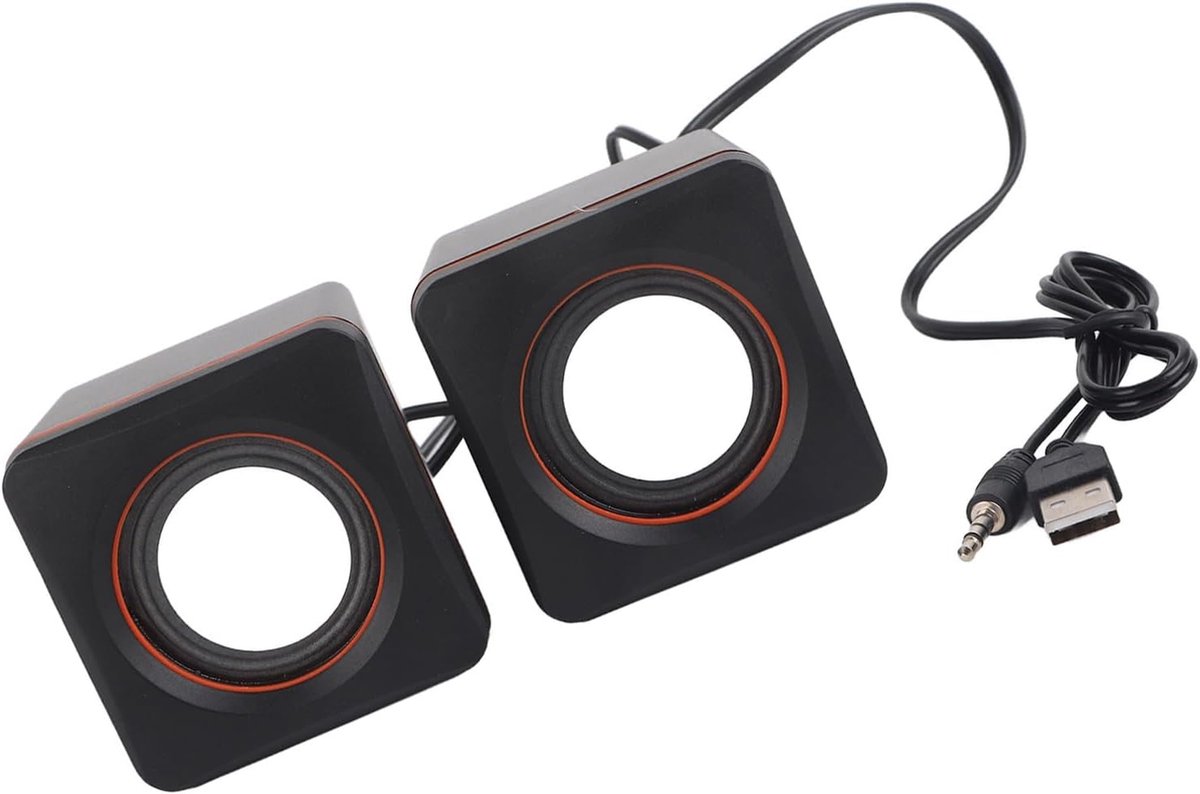 Luidsprekers, 2.5Wx2 USB/DC5V Stereo Mini Cube 3.5mm Jack Bedrade Luidspreker Voor Desktop Laptop PC (Tweekanaals)