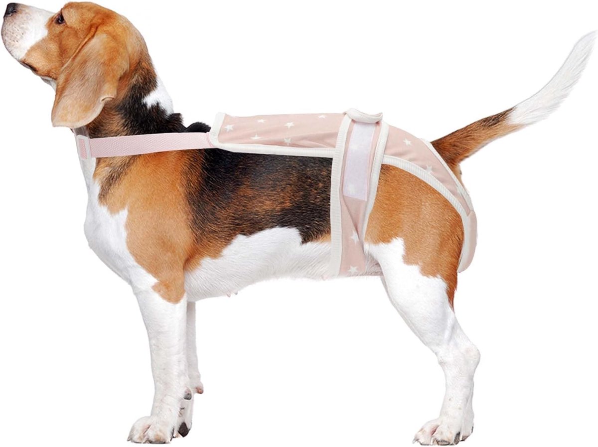 Luiers voor vrouwelijke honden, menstruatieluiers puppy's, fysiologische slipjes, huisdierondergoed, wasbare herbruikbare broek met verstelbare bandjes, roze, XXL