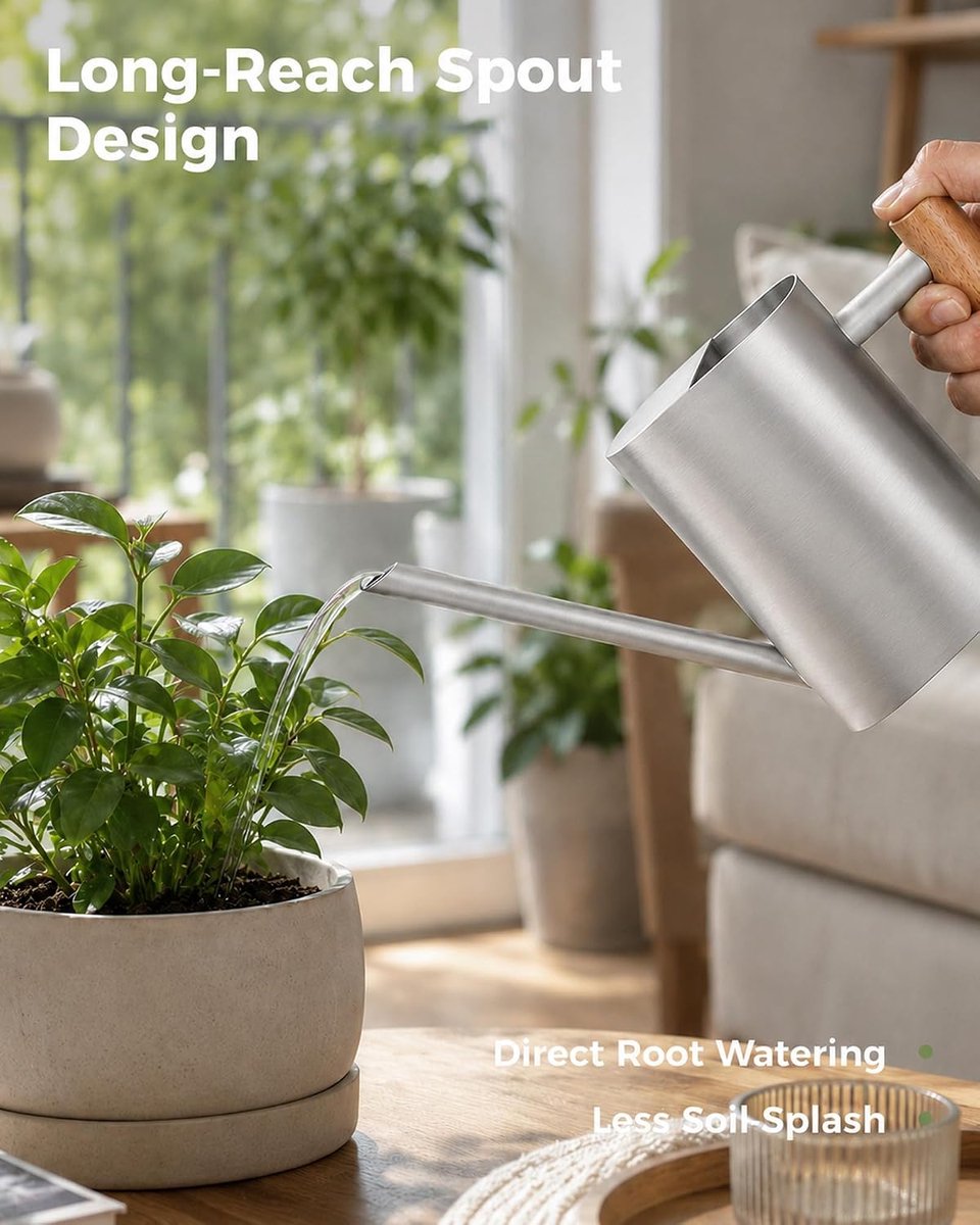 Gieter Voor Kamerplanten 500 ml, Zilverkleurige Metalen Gieter Met Lange Tuit, Voor Bonsai, Tuinplanten En Decoratieve Bloemen, Voor Binnen En Buiten