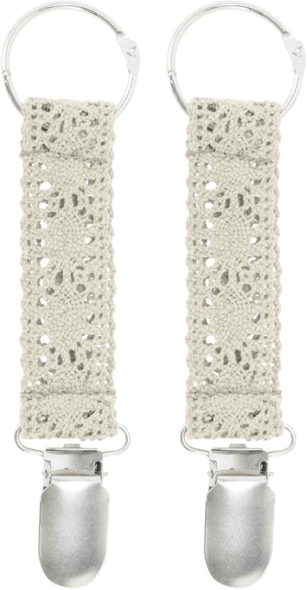 Hutclip met koord, accessoires voor handtassen, rugzak, tas, koffer, outdoor, crèmewit, 2 stuks