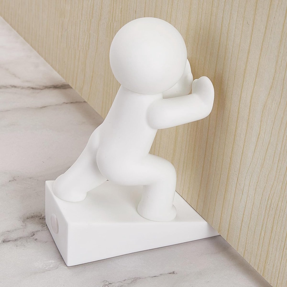 Deurstopper, decoratieve deurstop, beschermt je vloeren, wit, 1 verpakking (gepatenteerd)