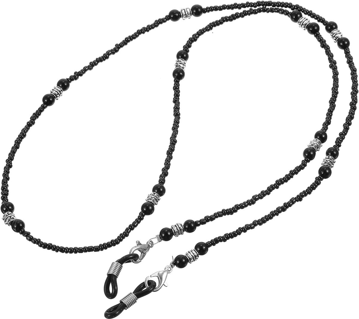 1 STKS Acryl Kralen Bril Ketting voor Vrouwen, Decoratieve Zwarte Lenzenvloeistof Ketting Zonnebril Strap Brilhouder Ketting Rond Hals Glas Lanyard voor Vrouwen Mannen