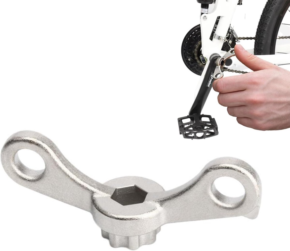 Cranktrekker voor fiets, Hollowtech 2 gereedschap, 2-in-1 fiets cranktrekker stofdop gereedschap voor demontage fiets instellen fietscrank fiets reparatiegereedschap set