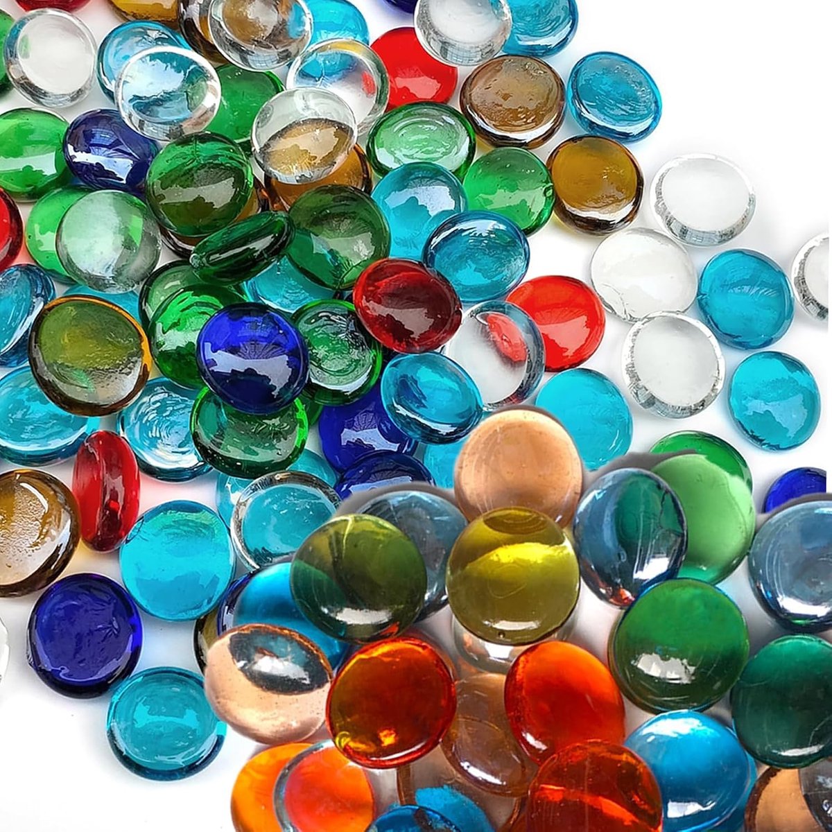 Kiezelstenen (340 g) - kleine platte ballen voor aquaria, vazen en decoratie