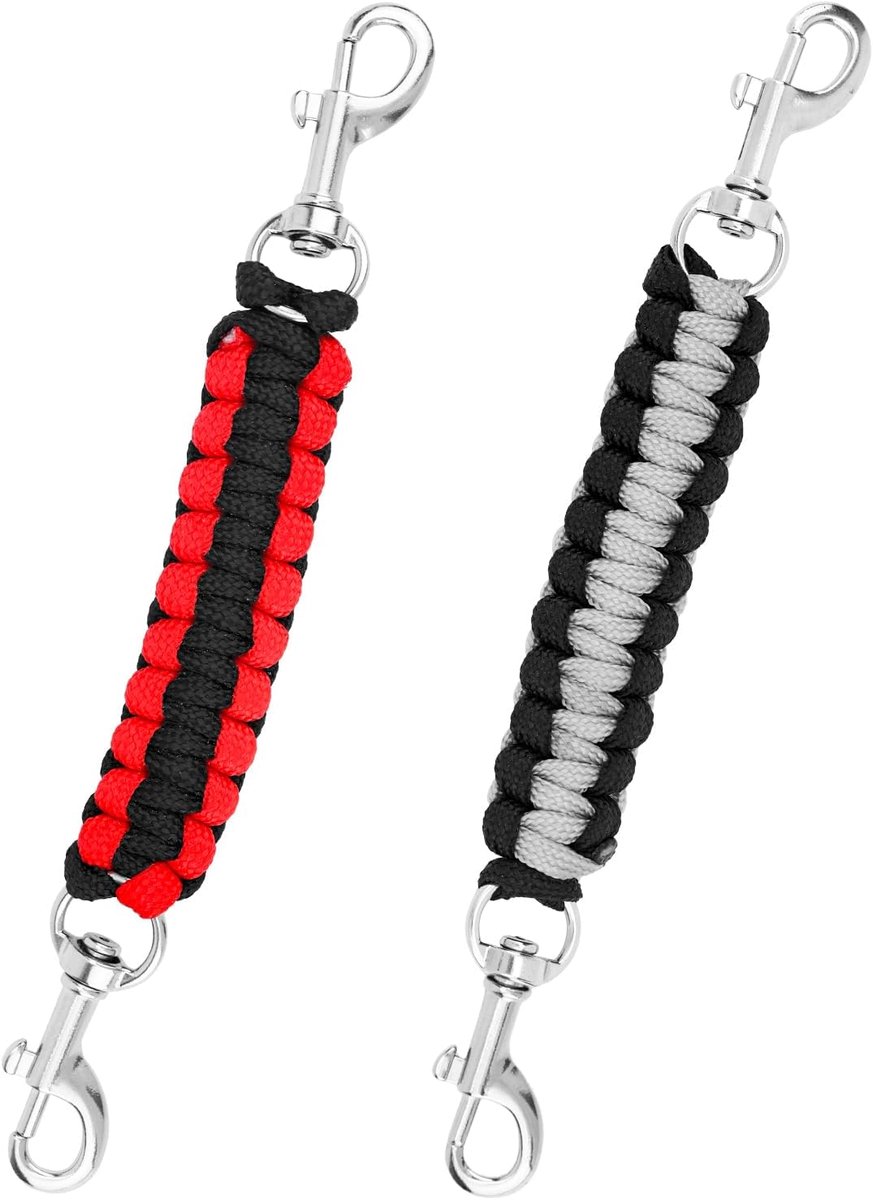 Lasuroa 2 Stuks Prikketting Veiligheidsclip, 360°Draaibare Hondenhalsband Riem Verlenging Dubbele Clip Huisdier Accessoire voor Hondentuig