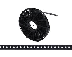 PRO-TIE® - PRO-TIE® geperforeerde montageband PE-gecoat verzinkt staal zwart recht 12 x 0,7 mm (Rol 10 meter)