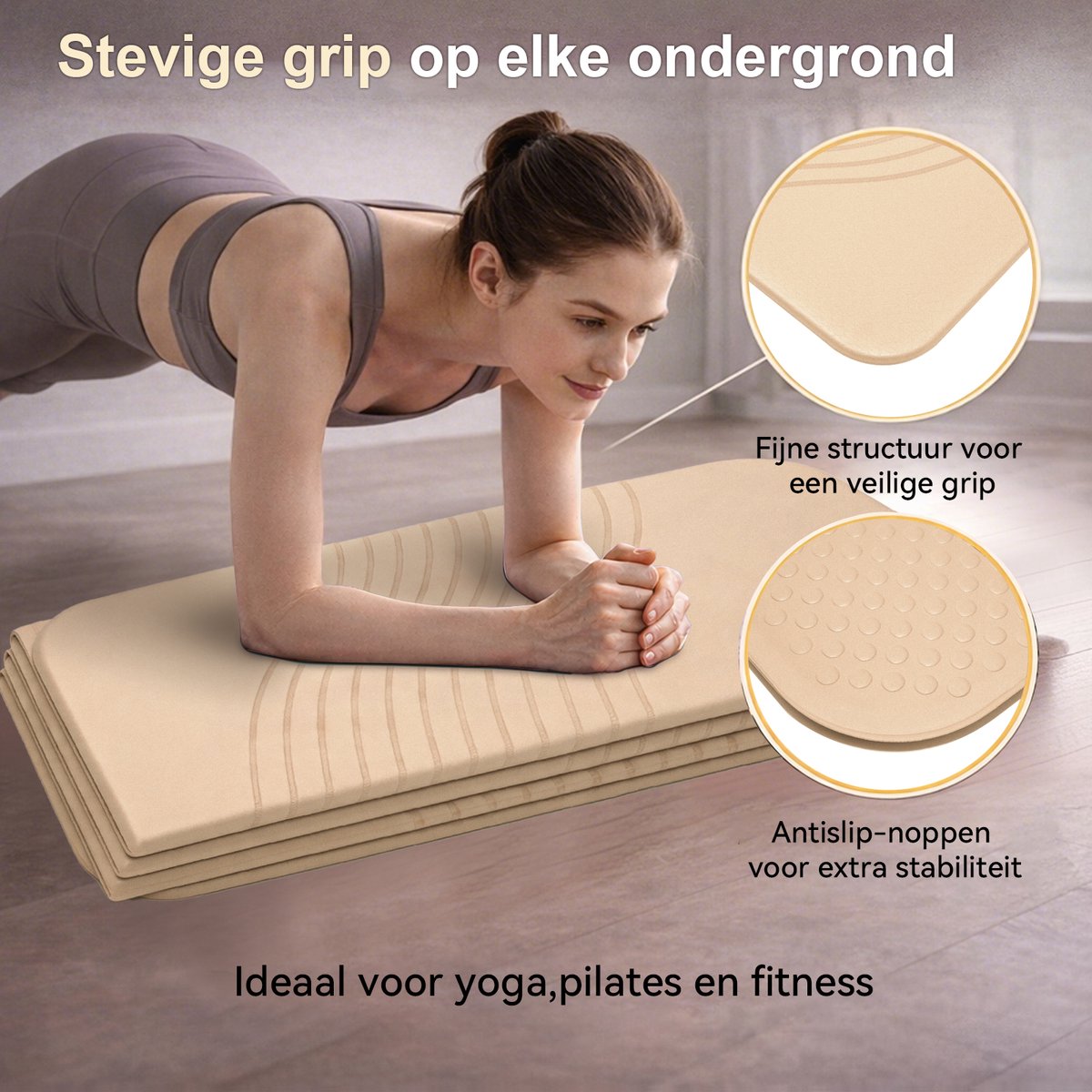 FunLife 7-Delige Opvouwbare Yogamat 190 x 66 cm - 10 mm Dik - Antislip Fitnessmat voor Yoga, Pilates en Thuis Workout - Soft Flow thumbnail 4