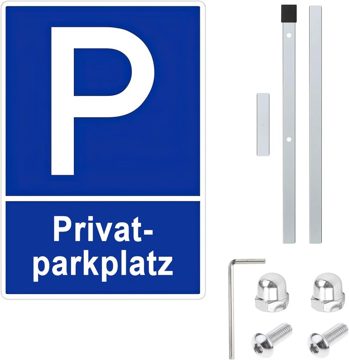 Aluminium 20 x 30 cm, Privéparkeerbord met Palen, Geschikt voor Privéparkeren Geen Parkeerbord Eenvoudig te Monteren