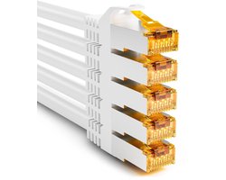 Iwillink 0,75 m CAT 7 patchkabel, 10 Gbit/s, 5 stuks - wit