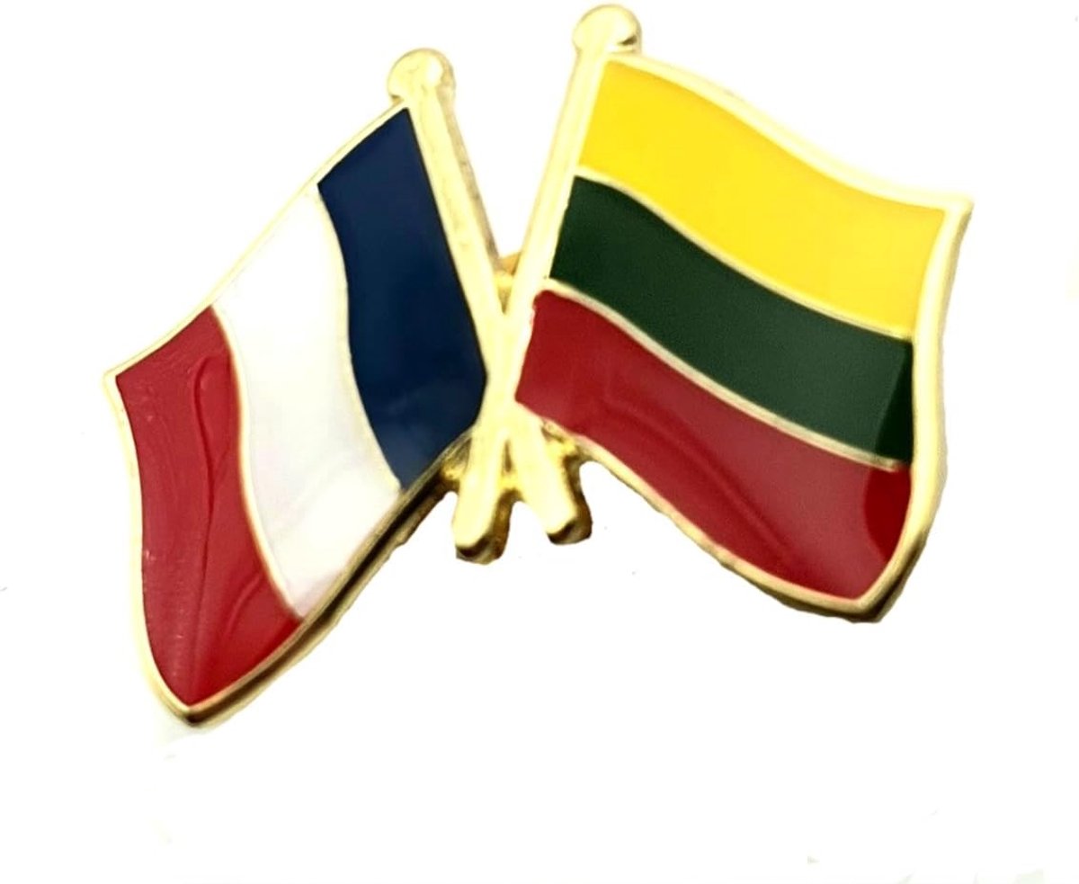 Litouwen Frans Litouws EU Vriendschap Metalen Emaille Land Vlaggen Pin Badge, 0, Metaal, 0