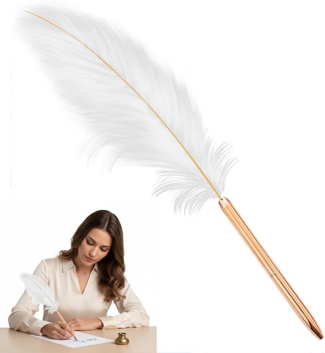 1 gepersonaliseerde pen met witte gravure gouden patroon elegant heren navulbaar voor handtekening geschenk kantoor