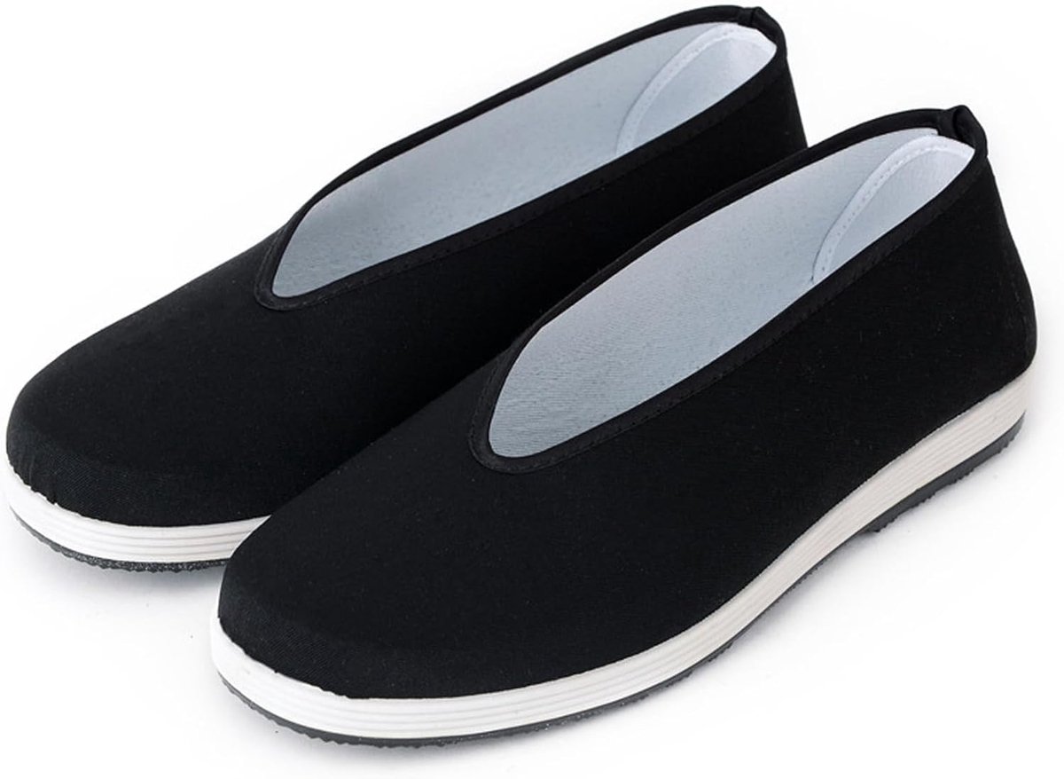 Fu-schoenen voor heren Dames Antislip vechtsporttrainingsschoenen Lichtgewicht canvas Tai Chi Karate-schoenen met flexibele rubberen zool