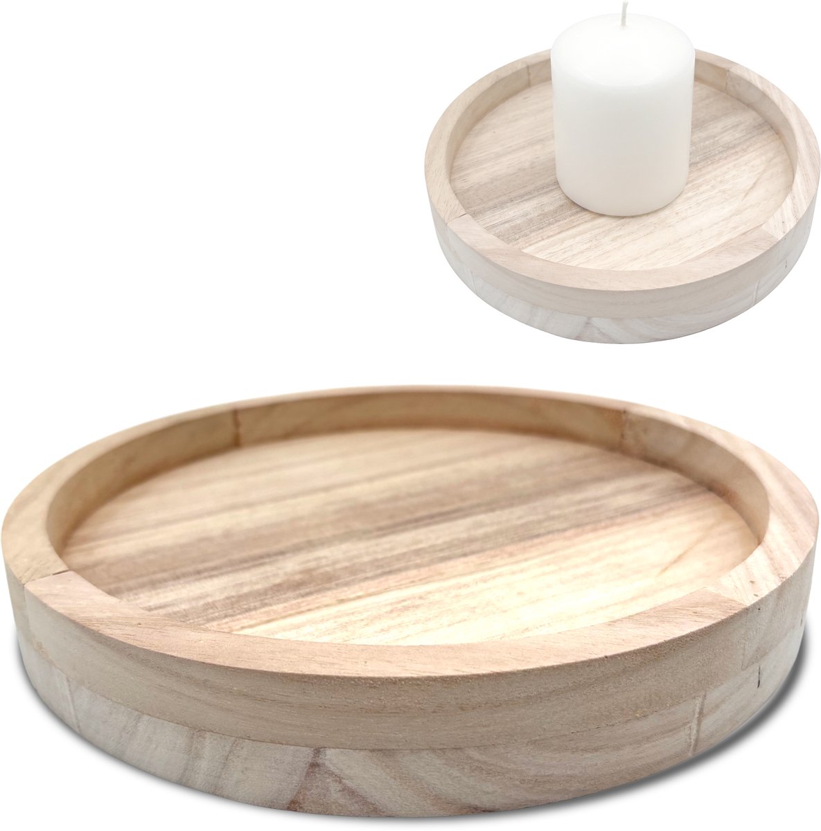 Purepeak Kaarsenplateau - Kaarsenbord - Ø 23 cm - Kaarsenhouder - Hout