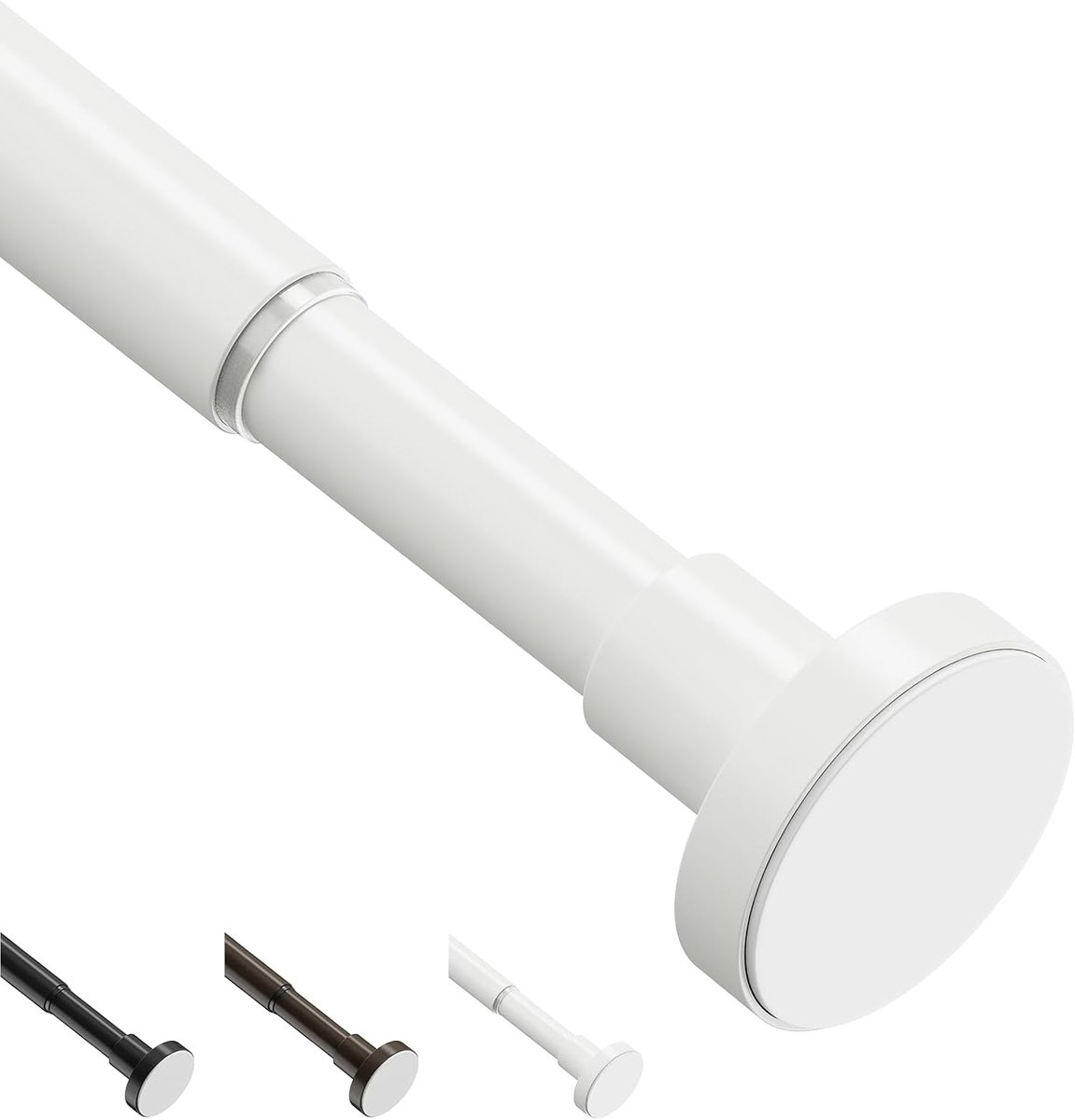 SnelShoppen - Verstelbare Tension Rod Gordijnroede 18-61 Inch - Geen Boren - Telescopische Douchegordijnrail - Sterke Veerstaaf voor Raam, Badkamer, S