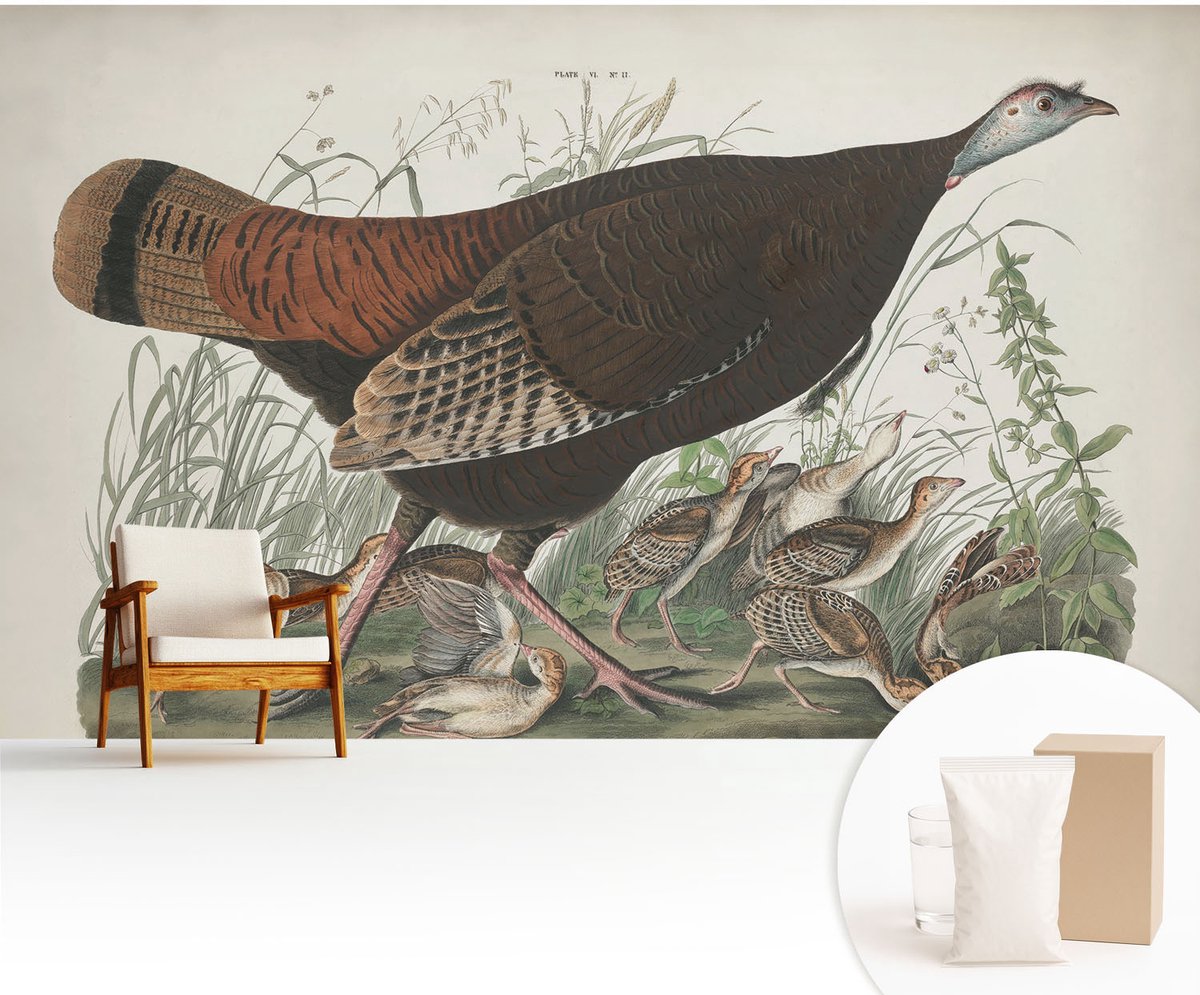 Wallfluent Fotobehang - Bruin Vliesbehang - 416x254 cm - Natuurlijke Harmonie Muurschildering - Gang behang Dieren - Fotobehang Vlies - Gang behang