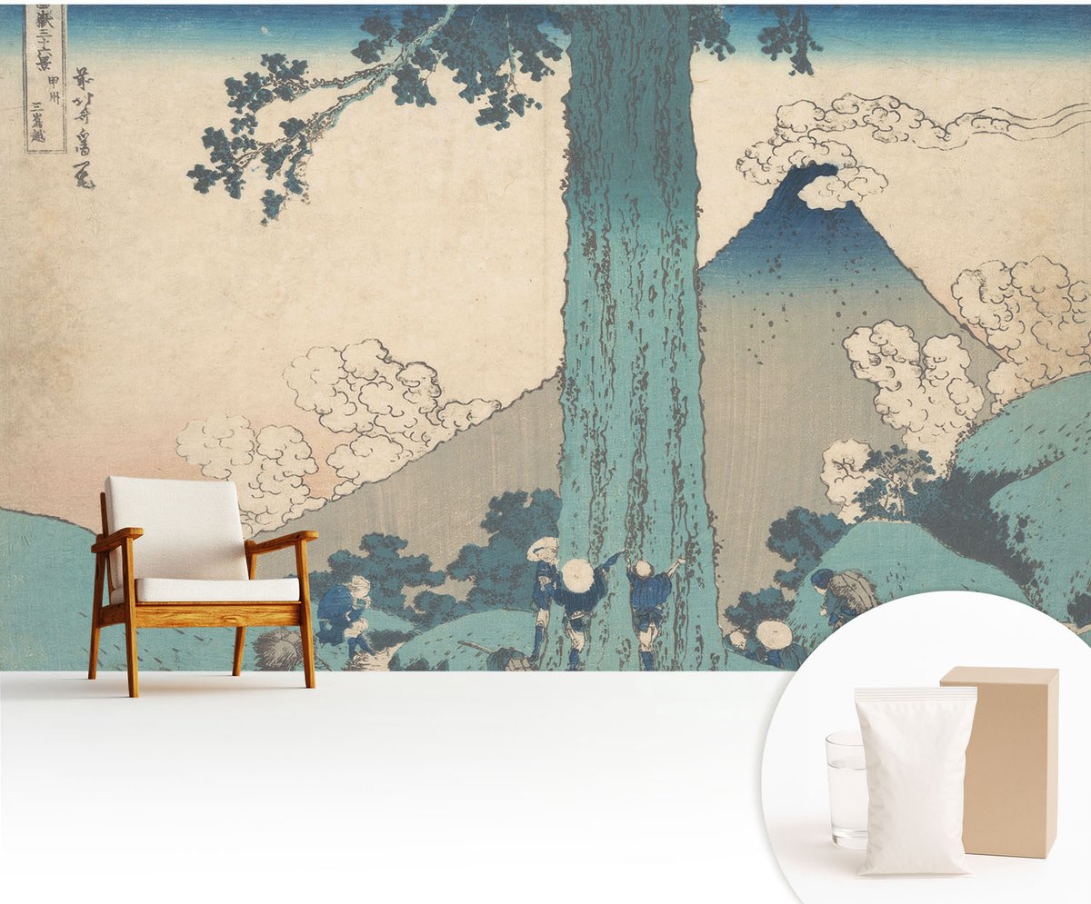 Wallfluent Fotobehang - Blauw Vliesbehang - 416x254 cm - Bergpanorama Fotobehang Vlies - Hal behang Landschappen - Muurschildering - Woonkamer behang
