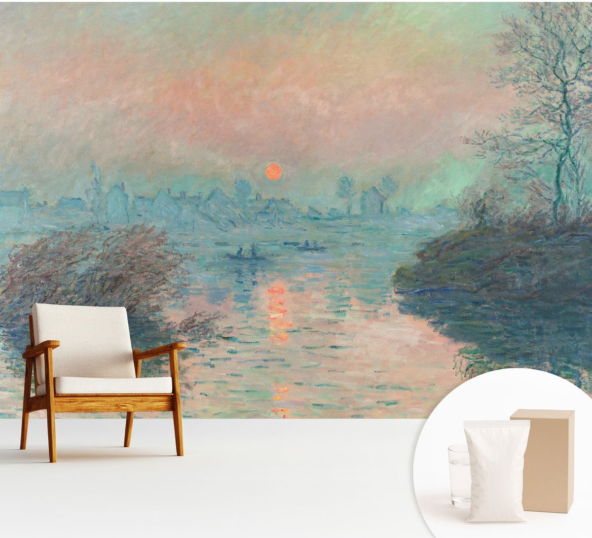 Wallfluent Fotobehang - Blauw Vliesbehang - 312x219 cm - Atmosferische Schemering Fotobehang Vlies - Woonkamer behang Landschappen - Muurschildering - Woonkamer behang
