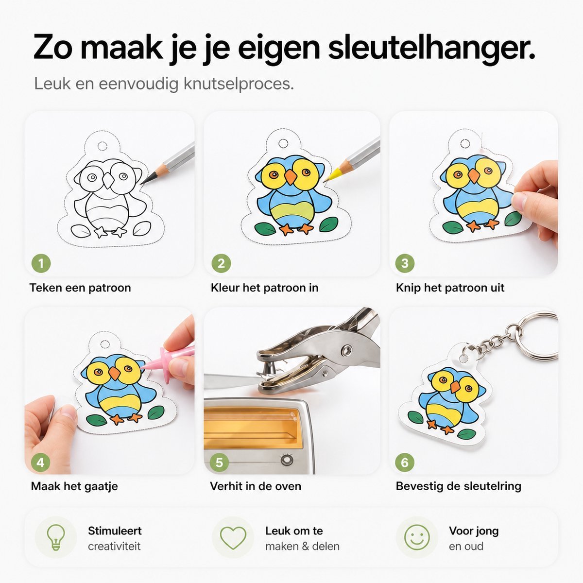 BOTC Krimpfolie set - 164-Delig Krimpie Dinkie Pakket - Krimpfolie Knutselpakketten - Krimpfolie vellen - Knutselen Krimpie Dimpie – Sieraden en sleutelhangers maken — cadeau in Hobby - foto 4