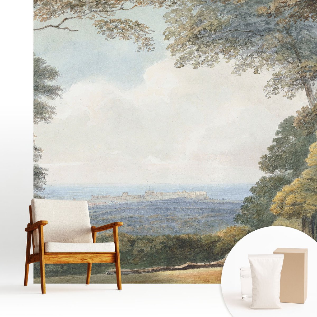 Wallfluent Fotobehang - Groente Vliesbehang - 250x250 cm - Bebost Landschap Muurschildering - Gang behang Landschappen - Fotobehang Vlies - Slaapkamer behang