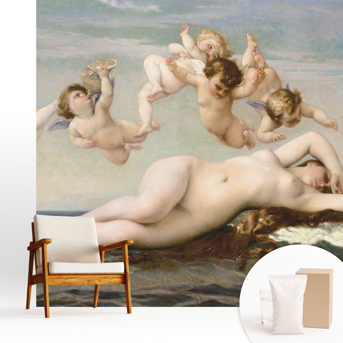 Wallfluent Fotobehang - Bruin Vliesbehang - 250x250 cm - Mythische Scène Muurschildering - Slaapkamer behang Deel - Fotobehang Vlies - Gang behang
