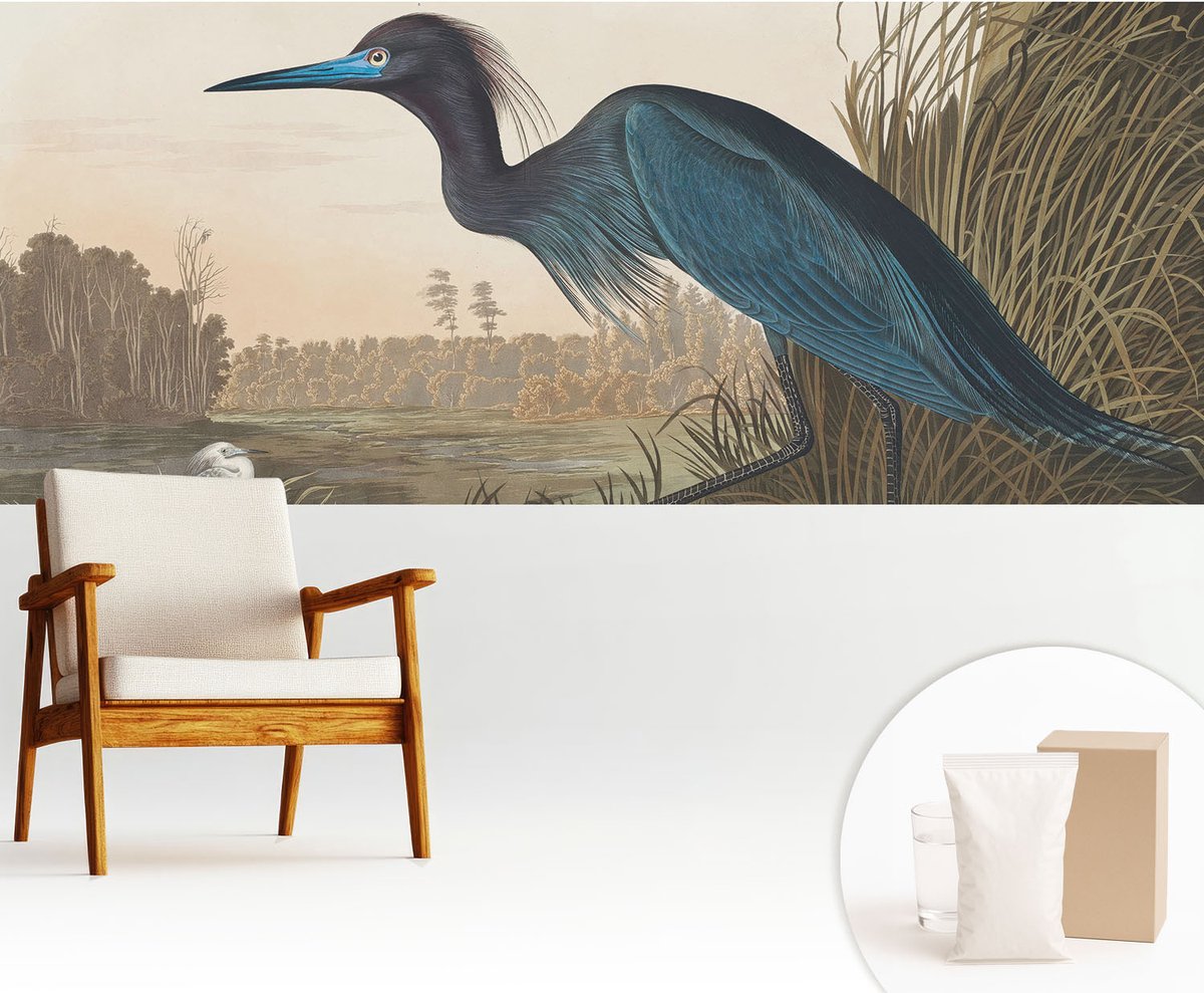 Wallfluent Fotobehang - Groente Vliesbehang - 250x104 cm - Watervogels Fotobehang Vlies - Woonkamer behang Dieren - Muurschildering - Woonkamer behang