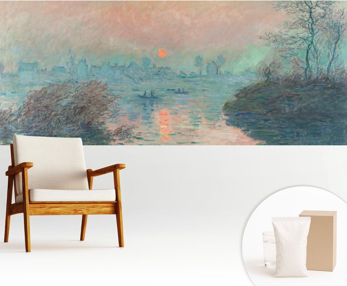 Wallfluent Fotobehang - Blauw Vliesbehang - 250x104 cm - Atmosferische Schemering Fotobehang Vlies - Hal behang Landschappen - Muurschildering - Woonkamer behang