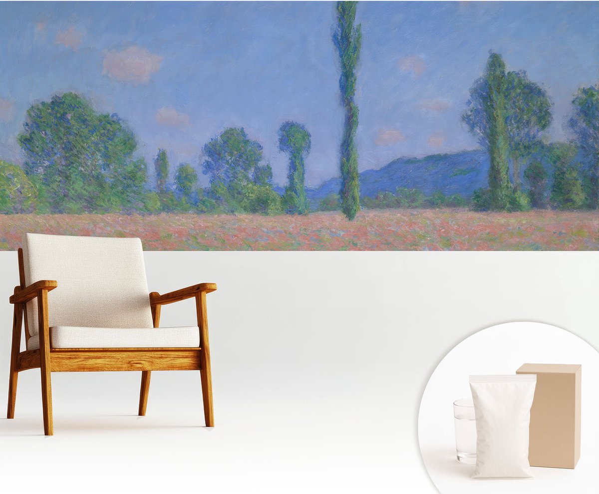 Wallfluent Fotobehang - Blauw Vliesbehang - 250x104 cm - De Charme Van De Natuur Muurschildering - Gang behang Landschappen - Fotobehang Vlies - Gang behang