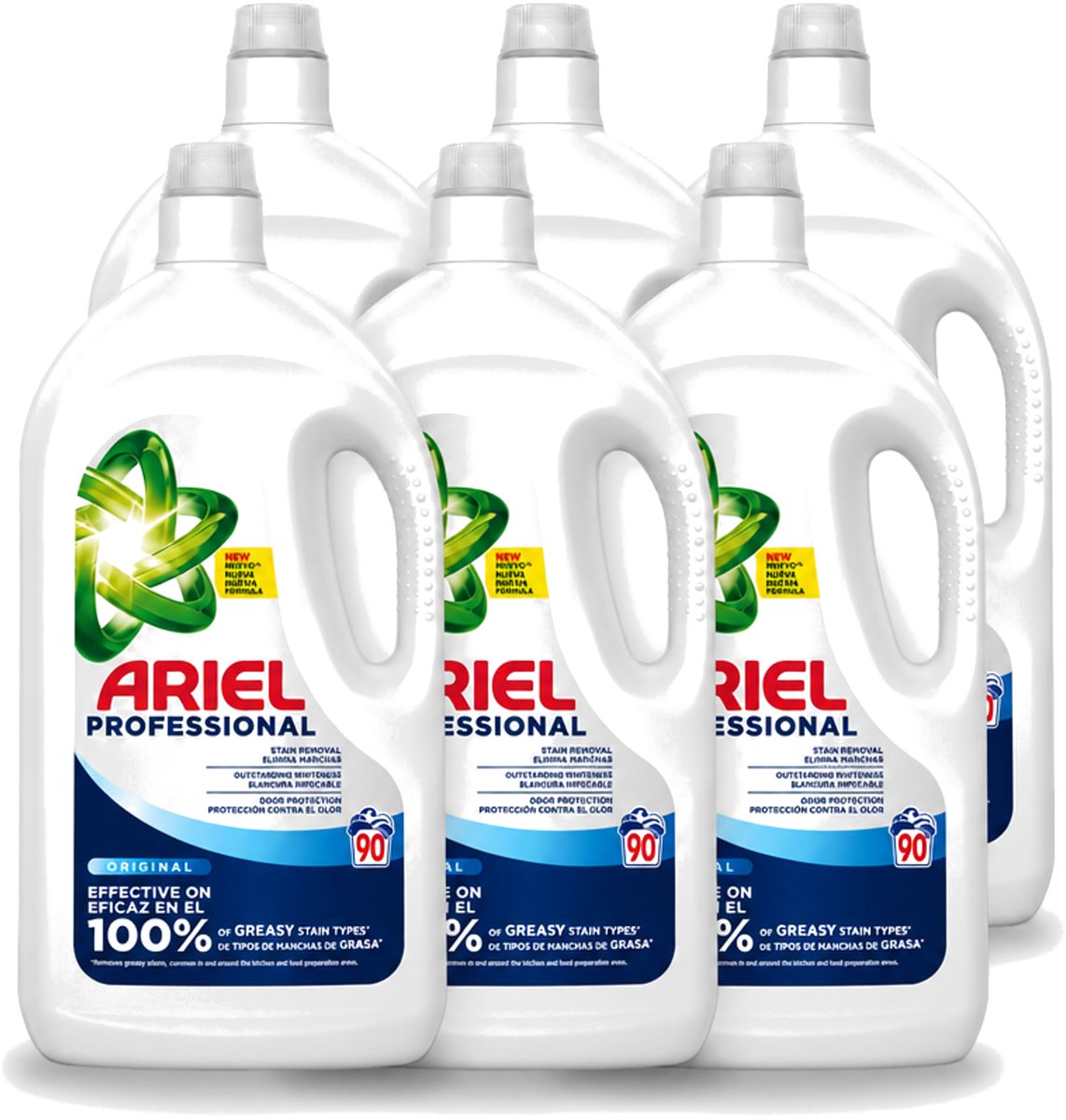 6 x Ariel – Vloeibaar Wasmiddel – Professional Regular - 90 wasbeurten - 4,05 L - Voordeelverpakking - 6 stuks