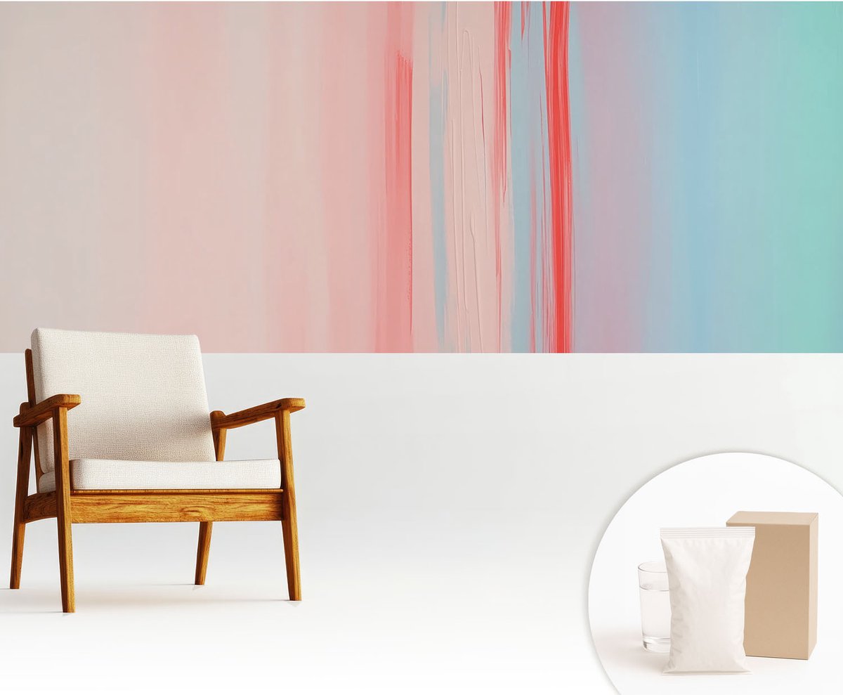 Wallfluent Fotobehang - Roze Vliesbehang - 250x104 cm - Kleuren Van Harmonie Muurschildering - Gang behang Abstractie - Fotobehang Vlies - Gang behang
