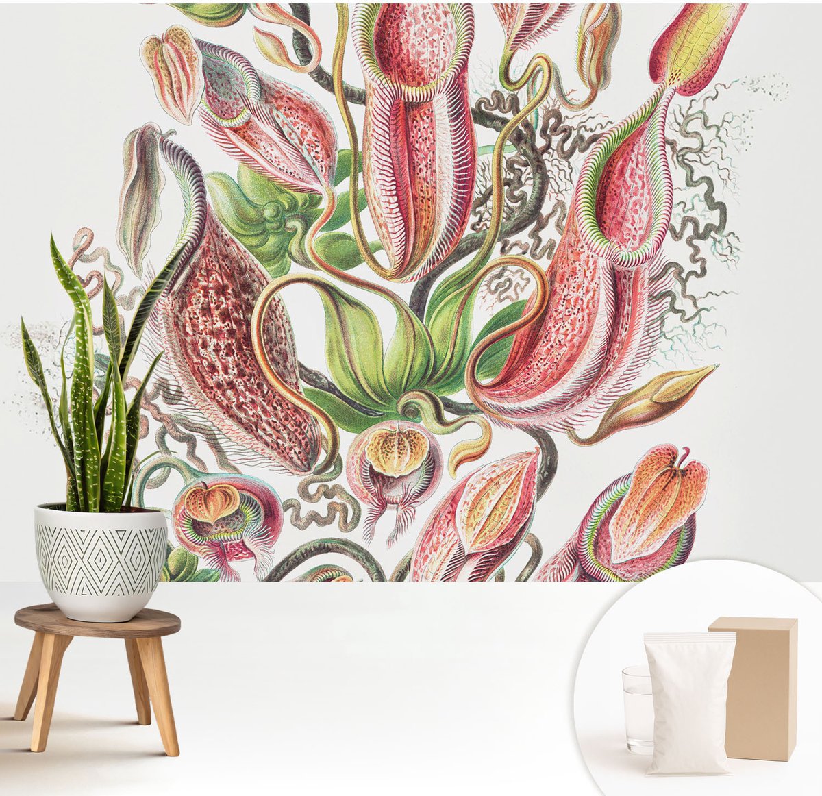 Wallfluent Fotobehang - Groente Vliesbehang - 208x146 cm - Plantdetails Muurschildering - Gang behang Bloemen En Planten - Fotobehang Vlies - Slaapkamer behang