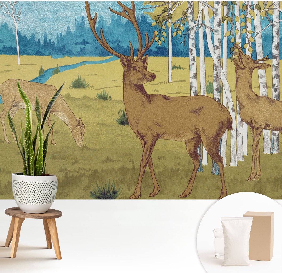 Wallfluent Fotobehang - Groente Vliesbehang - 208x146 cm - Bosharmonie Fotobehang Vlies - Hal behang Landschappen - Muurschildering - Hal behang