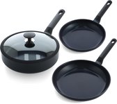 BK Blue Label Induction Pannenset - Koekenpan 24/28 cm - Hapjespan 24cm - PFAS vrij - Inductie