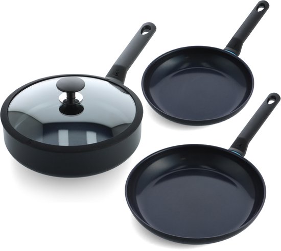 BK Blue Label Induction Pannenset - Koekenpan 24/28 cm - Hapjespan 24cm - PFAS vrij - Inductie