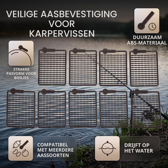 Boilie Lokaas stopt, 10 stuks hairrig, boilie aas stopper frame karper visgerei accessoires, bruin, Eén maat, modern — afbeelding 4