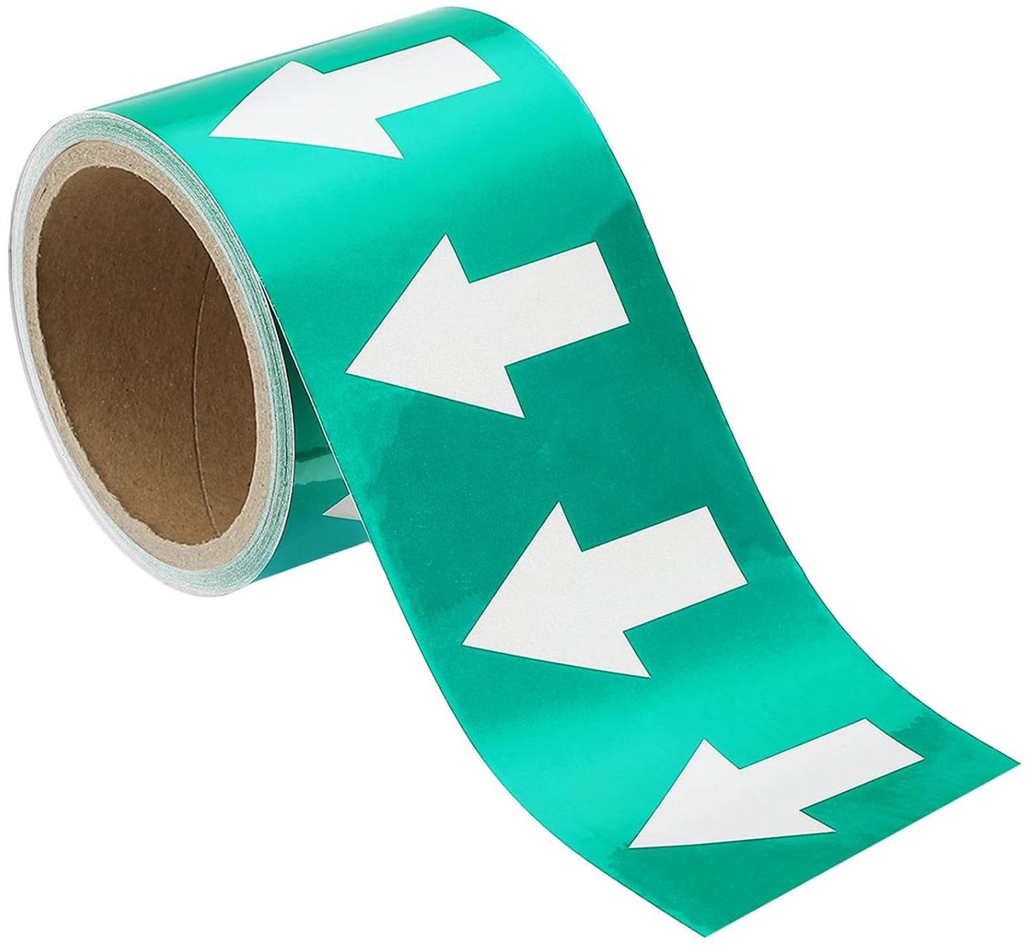 Plakband 1-1/5"x33' - wit/groen - richtingspijl - voor buizenstroom m-winkel - m-winkel