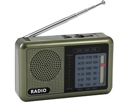 Compacte 3-bands zakradio met oplaadbare batterij – draagbare FM/AM/kortegolfradio (SW) met USB-C-oplaadfunctie en 3,5mm-hoofdtelefoonaansluiting, geschikt voor ouderen en kinderen.