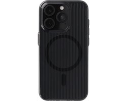 Accezz Hoesje - Geschikt voor Apple iPhone 15 Pro - Lite Backcover geschikt voor MagSafe - Fluted - Smokey Clear