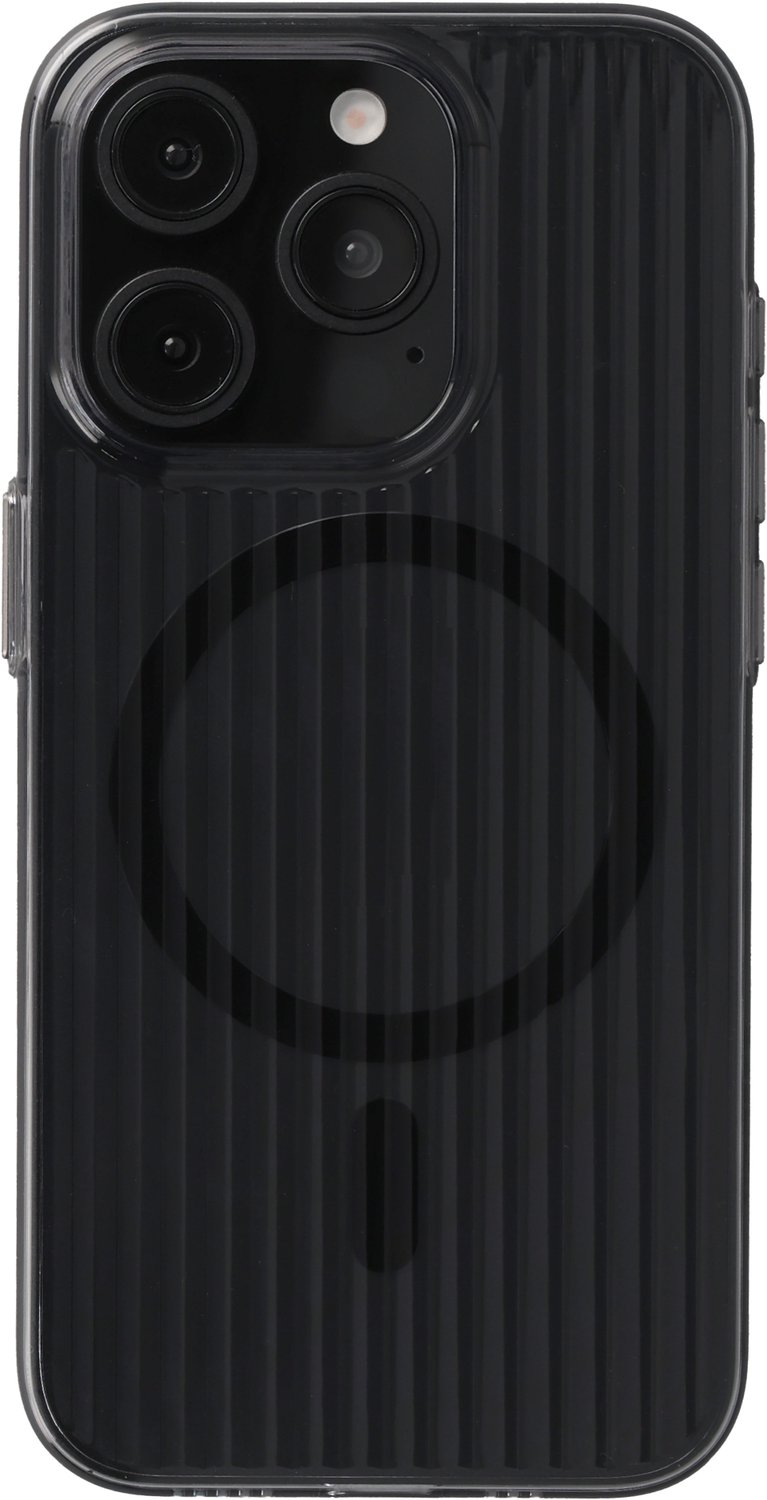 Accezz Hoesje - Geschikt voor Apple iPhone 15 Pro - Lite Backcover geschikt voor MagSafe - Fluted - Smokey Clear