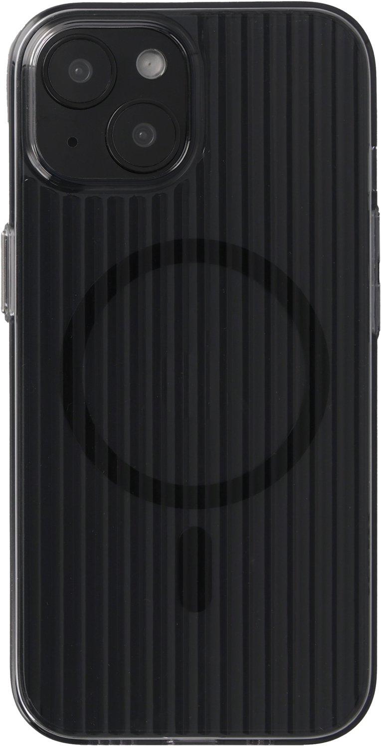 Accezz Hoesje - Geschikt voor Apple iPhone 15 - Lite Backcover geschikt voor MagSafe - Fluted - Smokey Clear