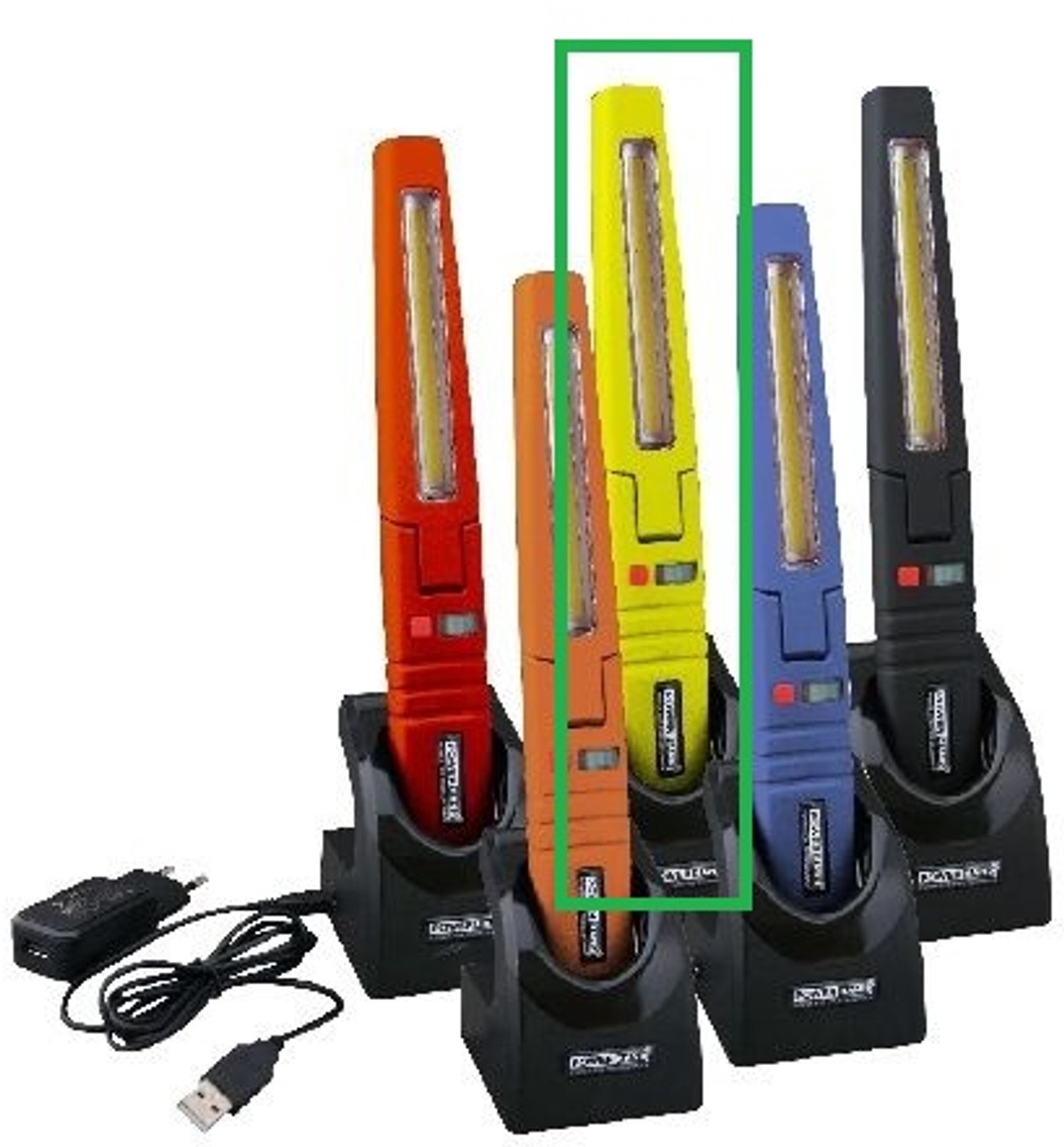 POWERHAND MULTIFUNCTIONELE OPLAADBARE WERKLAMP GEEL 3,7V 2600MAH