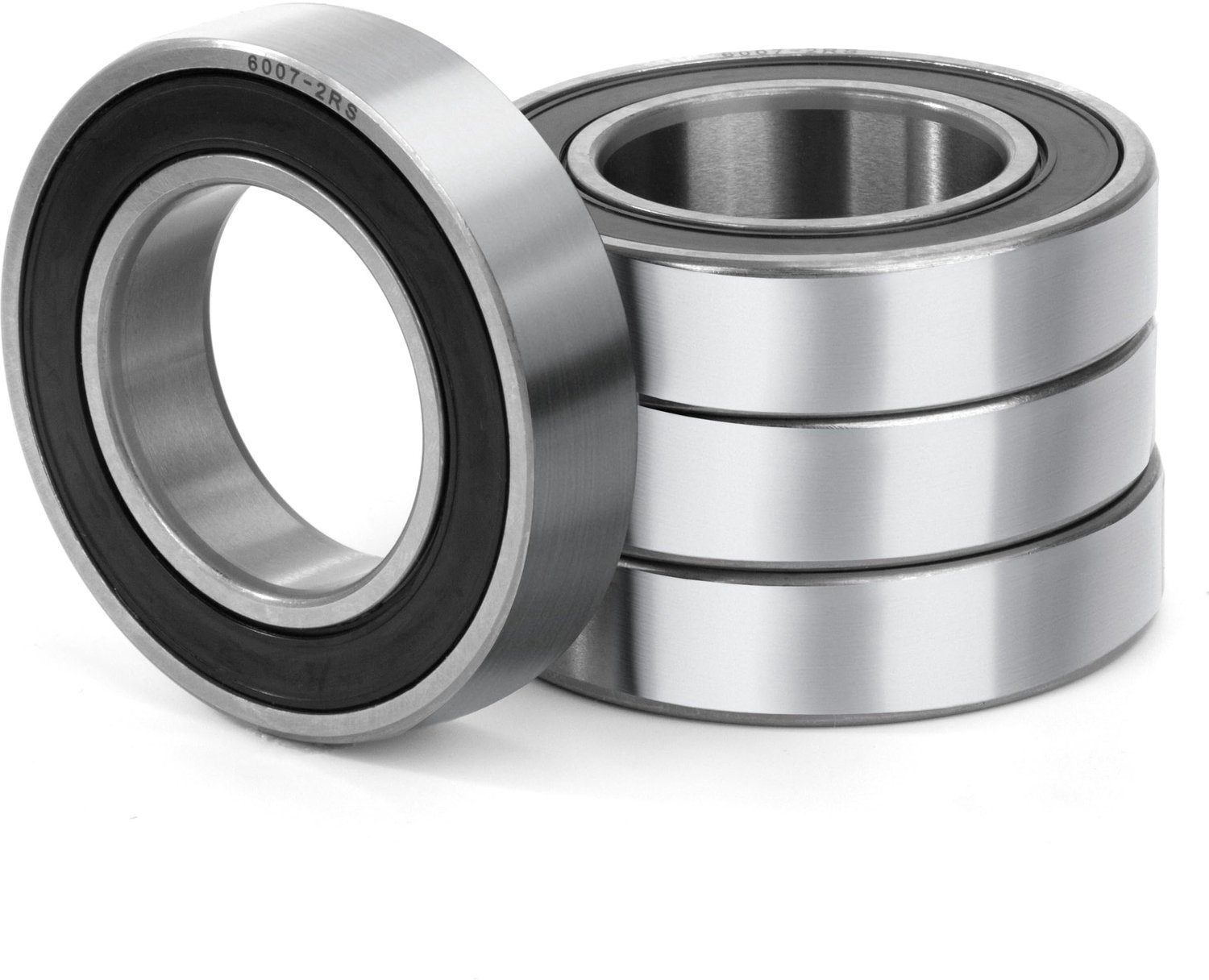 4 stuks 6007-2RS kogellagers 35 x 62 x 14 mm verchroomd en voorgesmeerd staal 6007RS stijve kogellagers met dubbele rubberen afdichting voor skateboard-lagers