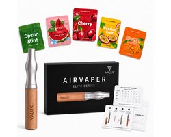 Originele VALUX Airvaper Elite Series - Stoppen met roken - Nicotinevrij alternatief zonder rook of damp - Complete set - 5 smaken - 9 artikelen in verpakking