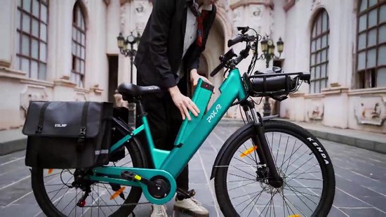 C1 Pro Elektrische Stadsfiets 28 Inch - 250W Motor - 36V18Ah Accu - Extra Groot Bereik tot 120 km- Shimano 7 versnellingen - Verende Voorvork - Inclusief Fietsmand en Slot-Hemelsblauw